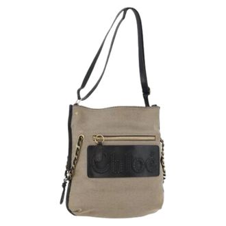 Chlo&eacute; Pre-owned Cross Body Bags, female, Beige, Size: ONE SIZE Pre-owned Canvas Shoulder Bag