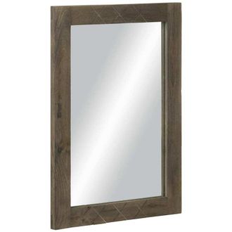 vidaXL Espejo de baño madera maciza mango gris 50x3x70 cm Vidaxl