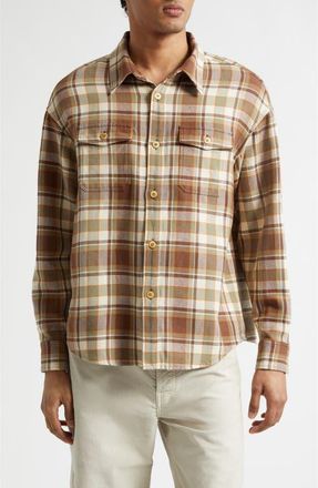Visvim Lumber Check Flannel Button-Up Shirt in Brown at Nordstrom, Size 4