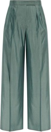 Max Mara Giallo Broeken - Dames - Wijde Broeken - Groen - XS - Wol - Broeken
