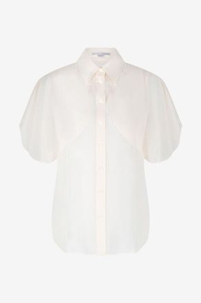 Stella McCartney Bio-Seidenhemd mit runden kurzen &Auml;rmeln