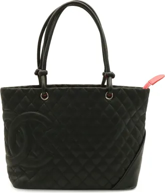 Chanel Black Pink Cambon Ligne Shoulder Bag Tote Bag (Pre-Owned)
