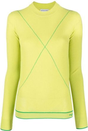 Bottega Veneta Contrast-Stitch Crew-Neck Jumper, Size M