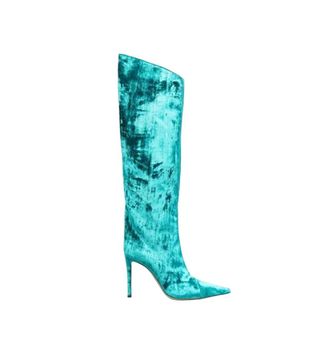 Generic Womens Patent Leather High Heel Boots Print Knee Popular Party Boots