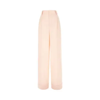 Alberta Ferretti Alberta Ferretti, Wide Trousers, female, Pink, Size: XL Pocket Cuffed Trousers