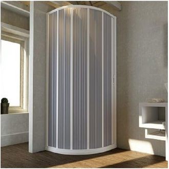 Nova Box doccia semicircolare 75x75 cm ante a soffietto riducibili in PVC apertura laterale TONY Bianco