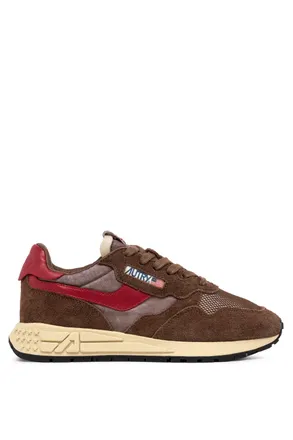 Autry Brown Reelwind Nylon Suede Sneakers