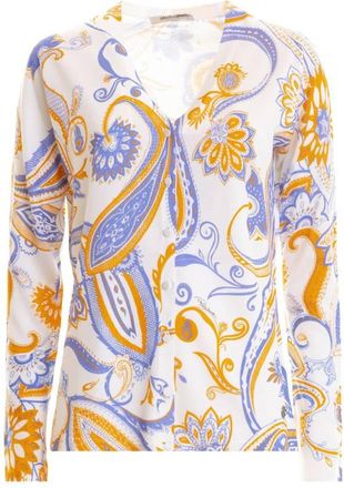 Roberto Cavalli Silk Paisley Print Cardigan, Brand Size 38 ( US Size 4 )