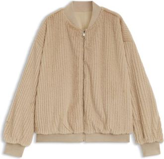 BOSS Reversible relaxed-fit bomber in satin and faux fur