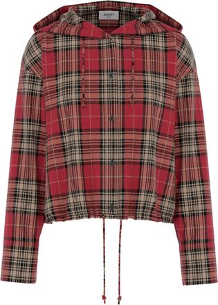 Joop Hemdbluse JOOP JEANS Bridget, Damen, Gr. XS, rot (open rot), Web, Obermaterial: 100% Baumwolle, gemustert, kariert, mehrfarbig, regular fit normal, Ru