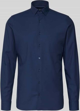 Olymp Level 5 Slim Fit Businesshemd aus Baumwoll-Mix in Marine, Gr&ouml;&szlig;e 38