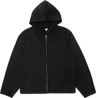 Lady White Co. zip wool hoodie - Black