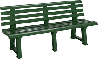 Deuba Casaria - Orchidea Garden Bench 3 Seater Durable Plastic Outdoor Furniture Perfect for Garden Patio Deck or Balcony Weather-Resistant 145 cm Green