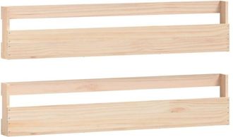 vidaXL Estantes Para Zapatos De Pared 2 Uds Madera De Pino 110x9x23 Cm Vidaxl