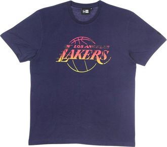 New Era New Era, T-Shirts, male, Blue, Size: 2XL NBA Coastal Heat Tee Lakers Logo