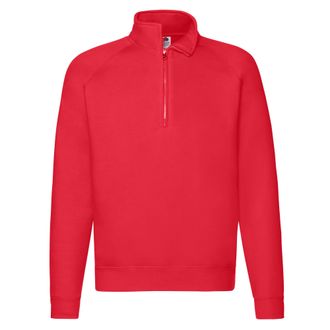 Fruit Of The Loom Fruit of the Loom Unisex Premium Sweatshirt met Kwart Ritssluiting voor Volwassenen (Rood)