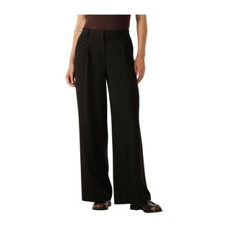 Object Object, Broeken, Dames, Zwart, XS, Polyester, Wijde Pijp Zwarte Broek