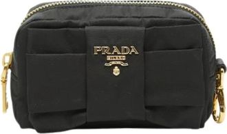 Prada Pre-owned Bags, female, Black, Size: ONE SIZE Pre-owned Vintage Nylon Pouch