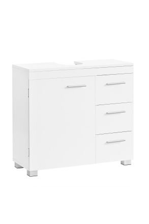 MID.YOU Mid.you Waschbeckenunterschrank, Wei&szlig;, Holzwerkstoff, 1 F&auml;cher, 3 Schublade(n) Schubladen, 70x64x30 cm, stehend, Badezimmer, Badm&ouml;bel, Waschbeckenunte