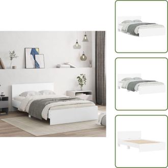vidaXL The Living Store Giroletto con Testiera Bianco 120x190 cm - Testiera letto
