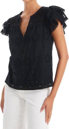 Allison New York Eyelet Alicia Top In Black