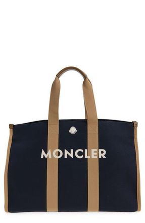 Moncler Canvas Tote in Navy at Nordstrom