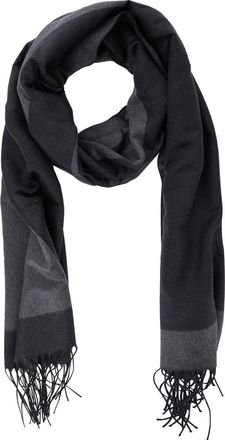 Saint Laurent Womens Grey Silk Scarf With Maxi Logo Scarfs