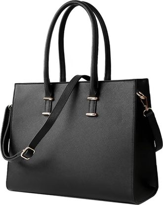 Yarnow Large Capacity PU Leather Briefcase for Women Removable Shoulder Strap Tote Bag with Sturdy Handle Handbag for Laptop Files Travel and Work