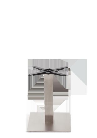 Netfurniture Square Stainless Steel Table Base - Medium - Coffee Height - 480 Mm in Silver