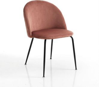 Oresteluchetta Juego De 4 Sillas Tapizadas En Terciopelo Para Cocina Y Sala Daven - Rosa