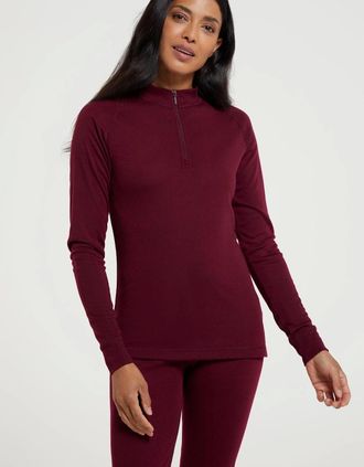 Mountain Warehouse Womens Mountain Warehouse Womens/Ladies Talus Zip Neck Long-Sleeved Thermal Top - Navy - Size: 14