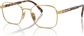 Prada 53mm Rectangle optical glasses in Gold at Nordstrom