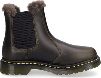 Dr. Martens Bruine leren Orleans laarzen met nepbont - Dames - Chelseaboots - Bruin - 37 EU - Nepbont - Schoenen