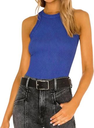 Bandier Rivington Ribbed Tank Top In Dazzling Blue