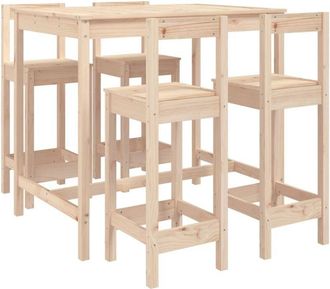 vidaXL 5 Piece Garden Bar Set Solid Wood Pine vidaXL