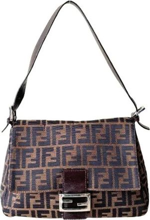 Fendi Pre-owned Shoulder Bags, female, Brown, Size: ONE SIZE Pre-owned Mamma Baguette