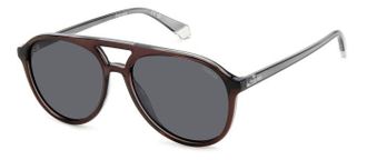 Polaroid Polarized Grey Pilot Unisex Sunglasses PLD 4162/S 0NUX/M9 56