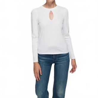 Nation Ltd Dania Tee With Keyhole In Optic White