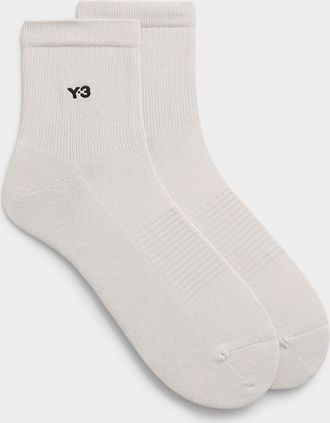 Yohji Yamamoto Mens Y-3 ribbed ankle socks