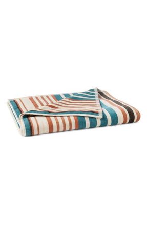 Coyuchi Dawn Stripe Organic Cotton Beach Towel in Aquamarine Stripe at Nordstrom