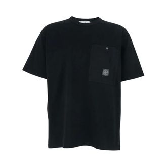 Stone Island T-Shirts, male, Black, Size: S Combed Cotton Jersey T-shirt