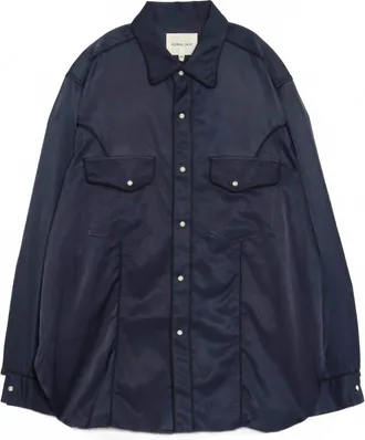 Nicholas Daley Mens Western Shirt In Navy