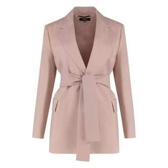 Max Mara Blazers, female, Pink, Size: M Teso Belted Waist Blazer