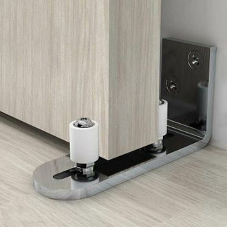 OEM Gu&iacute;a De Suelo Para Puerta Corrediza, Gu&iacute;a De Puerta De Pared Con Rodamientos De Bolas, Color Plateado