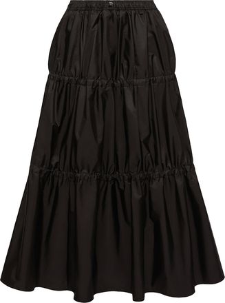 Moncler Moncler Ruffle Mid-length Skirt, Women, Black, Size: 38