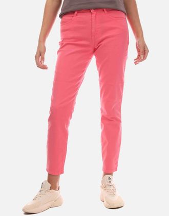 HUGO BOSS Womens Slim-Fit Cropped Jeans - Pink - Size: 10/32in