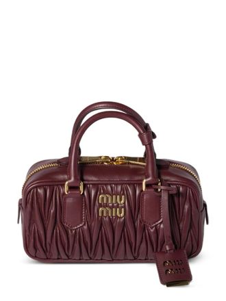 Miu Miu Arcadie matelass&eacute; nappa leather bag - Rood