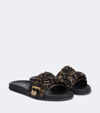 Fendi FF Vertigo satin slides