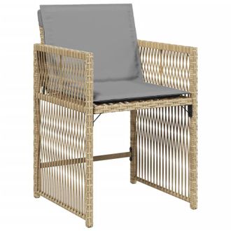 vidaXL Vidaxl - Sillones Jard&iacute;n Con Cojines 4 Uds Rat&aacute;n Sint&eacute;tico Beige Mezcla