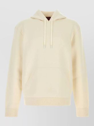 Gucci stretch wool hooded sweatshirt drawstring kangaroo pocket